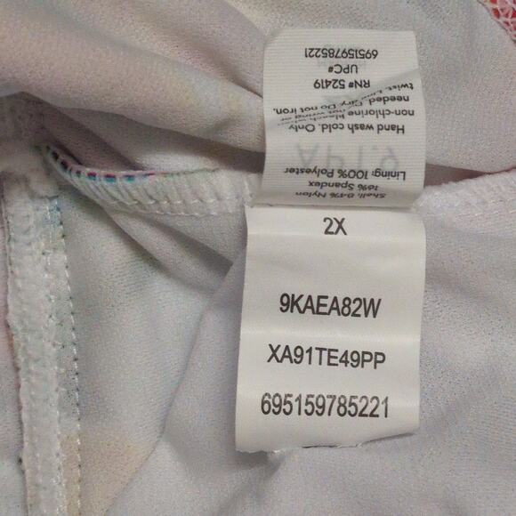 NWT Apt. 9 Batik Halter Tankini Top Multicolor Tropical Ruched Size 2X New - Picture 7 of 10